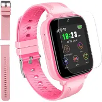 Ele eleoption (Rosa) T12 4G Smart Watch für Kinder, Touchscreen-Kinderuhr mit GPS-Tracker und Anrufen, Sprachvideoanruf, SOS-Kamera, Musik-Player