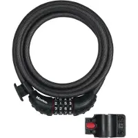 Master Lock Fahrradschloss, 8120EURDPRO, Stahlkabel, 1,8 m Länge, 10 mm Durchmesser, Programmierbares Zahlenschloss, Schwarz