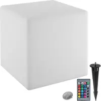 TecTake Leuchtwürfel Luminous Cube mit LED-Beleuchtung, 12 W Belastbarkeit 100 kg, inkl. Erdspieß