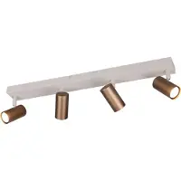 TRIO Leuchten Strahler Taryn, braun, Länge 62 cm, 4-flg., Mini-GU10 dimmbar, braun / rost, für Wohn- / Esszimmer, Metall, Modern, Downlights