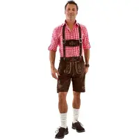 Haus Huberts Lederhose Herren kurz braun, Größe:52