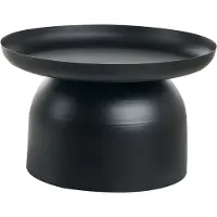 Beliani Couchtisch Schwarz Metall Rund Moderner Stil Geometrische Form Designer Tisch Wohnzimmer