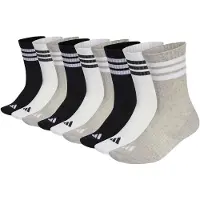 Adidas Originals Unisex Socken, 9er Pack - 3-Stripes Cushioned Sportswear Crew Socks, Logo, Streifen, gepolstert