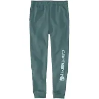 Carhartt Arbeitsbundhose "Logo", Kinder, Gr. L, US, blau (petrol), Obermaterial: 50% Baumwolle CO. 50% Polyester PES., Hosen Arbeitsbundhose
