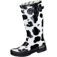 Bockstiegel Regenstiefel KUH schwarz/weiß Gr. 36