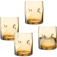 Leonardo Gläser-Set "Trinkglas VESUVIO, 300 ml, 4er-Set" konische Form, markantes Design - mit Einquetschungen