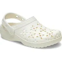 Crocs Sandale Classic Floral Cut Out Clog Kinder Chalk-Schuhgröße 30 - 31