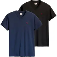 Levi's Herren T-Shirt 2er Pack - Original Housemark Tee, V-Ausschnitt, Baumwolle