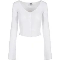 Urban Classics Langarmshirt "Damen Ladies Cropped Rib Cardigan" 1 Stk.