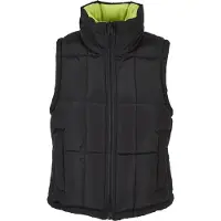 Urban Classics Ladies Reversible Cropped Puffer Vest Black/frozenyellow Größe: M | Gilets Outlet | Damen | Schwarz