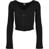 Urban Classics Langarmshirt "Damen Ladies Cropped Rib Cardigan" 1 Stk.
