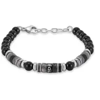 Police PEAGB0083301 Herren-Armband Cylindra Grau/Schwarz