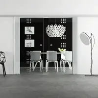 Levidor Doppelglasschiebetür Komplettset 2x 65 x 205 cm Stuttgart Aluminium mit Griffmuscheln und SoftClose