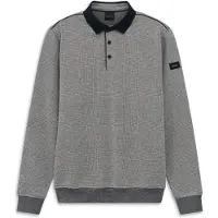 Bugatti Polokragenpullover "Modern Fit", Herren, Gr. XL, 390, marine, Sweatware, 70% Baumwolle, 25% Polyester, 5% Elasthan, unifarben, normal, Pullover Polokragenpullover, mit Druckknöpfen