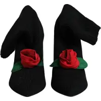 Dolce&Gabbana Schwarze Stiletto-Absätze Stiefel bis zur Wade Schuhe