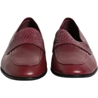 Dolce&Gabbana Bordeaux Kalbsleder Formelle Slipper Schuhe
