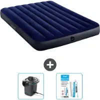 Intex Airbed - Doppelbett - 137 x 191 x 25 cm - Blau - Im Lieferumfang enthalten Pumpe en Reperaturset