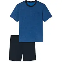 Schiesser Pyjama "Comfort Essentials" Set, 0, 2 mit aufgesetzter Brusttasche