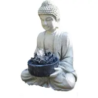 HEISSNER Teichfigur Buddha Grau 37x31x50 cm