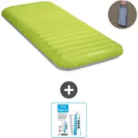 Intex Campingmatte - 1 Person - 76 x 191 x 17 cm - Grün - Inklusive Pumpe - Reperaturset