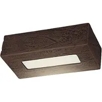 Licht-Erlebnisse Wandleuchte braun Keramik Wandlampe rustikal Hotelleuchte Wandstrahler eckig geschlossen Wenge E27