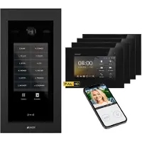 Balter EVO HD Touch 7 Schwarz/Schwarz 4x7"WiFi Video Türsprechanlage Set bis zu 1000 Familienhaus