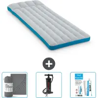 Intex Campingmatte – Französisches Bett – 72 x 189 x 20 cm – Blau – im Lieferumfang enthalten Spannbettuch - Pumpe en Reperaturset