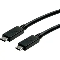 Roline USB 3.2 Gen 2 Kabel, USB C-C, ST/ST, 4K UHD-1, 10Gbit/s, Emark, 100W, schwarz, 0,5 m