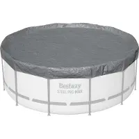 Bestway Winterfeste Premium-Abdeckplane Ø 370 cm, grau, rund
