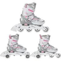 Raven 3in1 Inline Skates Inliner Triskates Rollschuhe Profession White/Pink 28-32