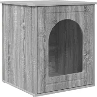 vidaXL Katzenhaus Graues Sonoma 53 x 52 x 62 cm Holzwerkstoff