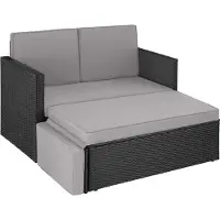 TecTake Rattan Lounge Korfu 2-Sitzer widerstandsfähig