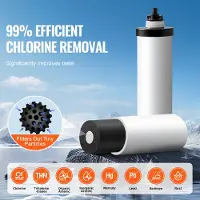 SUGIFT Schwerkraft Wasserfiltersystem Edelstahl Arbeitsplattensystem 7,8+8,5 L Wasserfiltrationssystem, reduziert Blei und bis zu 99 % Chlor, mit 2 Keramik-Kohlefiltern & Zapfhahn, Camping Wohnmobil