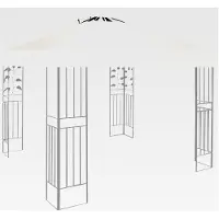 Markenlos Ersatzdach für Pavillon 3x3m wasserdicht stabil winterfest 160g/m² beige, Doppeldach Gartenpavillon