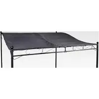 Markenlos Ersatzdach für Anbaupavillon 300 x 250 cm - grau - Universelles Pavillondach mit Ösen und Klettverschluss - Zubehör für Gartenpartys
