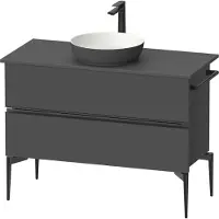 Duravit Sivida Konsolenwaschtischunterbau, 2 Schubkästen, Griffleiste Diamantschwarz Matt, 1045x475x548mm, SV46590BD490000, Farbe: Graphit matt