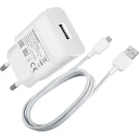 Hakai Ladegerät für original Huawei P smart HW-059200EHQ + Datenkabel in Weiß Weiss MicroUSB Netzteil 2A Ampere 2000 mAh Ladekabel Bulk verpackt + gratis Reinigungspad