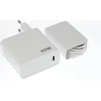 Hakai 45W Super-Schnell-Ladegerät für Honor 7X, 8X, 9X, 9X Pro + 1m Typ-C Kabel 3A Netzteil 3000mAh weiß Typ-C Adapter Quick-Charge Travel-Charger + Pad