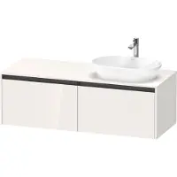 Duravit Waschtischunterschrank Ketho.2 140x55cm, B re, we. hgl, 2 Ausz., wandhängend