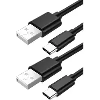 Hakai 2x Typ-C Ladekabel für Original Samsung Galaxy S10, S10e, S10 Plus, S10 Lite Datenkabel 1,5m schwarz USB-Ladegerätkabel Aufladekabel Type-C Charging-Cable