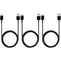 Hakai 3x Typ-C Ladekabel für Original Samsung Galaxy Z Flip4, Z Fold4 Datenkabel 1,2m schwarz USB-Ladegerätkabel Aufladekabel Type-C Charging-Cable