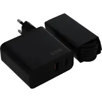 Hakai 65W Super-Schnell-Ladegerät für Huawei P50 Pocket, P50 Pro + 1m Typ-C Kabel 3A Netzteil 3000mAh schwarz Typ-C Adapter + 3.0 USB-A Quick-Charge Travel-Charger + Pad