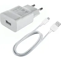 Hakai Ladegerät für original Huawei Honor 5A HW-050200E01 + Datenkabel in Weiß Weiss 2.0 USB Datenkabel Netzteil 2A Ampere 2000 mAh Ladekabel MicroUSB Bulk verpackt + gratis Reinigungspad