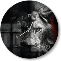 DEQORI Glasuhr Ø50 cm Zahlen 'Stärke im Blick' Wanduhr Glas Uhr Design leise Küchenuhr