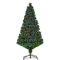 MEIYOU Weihnachtsbaum, k¹nstlich, 150 cm, Glasfaser, LED-Beleuchtung, 180 Spitzen, Christbaum, Metallst?nder, drinnen