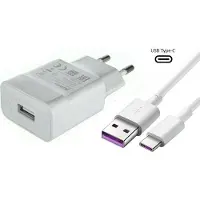 Emiro Ladegerät für original Huawei Mate 10 Pro HW-050200E01 + Datenkabel in weiß white USB Typ-C Netzteil 2A Ampere 2000 mAh Ladekabel Typ-C Bulk verpackt +gratis Reinigungspad