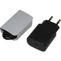 Hakai 25W Super-Schnell-Ladegerät für Original Samsung M12 + 1m Schwarz beidseitiges Typ-C Ladekabel 3A Netzteil Adaptive super-Fast-Charging Datenkabel + Pad