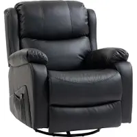 Dopwii Massagesessel, Wärme- & Liegefunktion, Kunstleder, bis 150kg, 97x92x104cm, Schwarz
