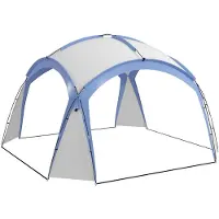 Welikera Event Shelter 3,5 x 3,5m Pavillon mit Haken Tür Wasserabweisend winterfest Gartenpavillon Hellblau