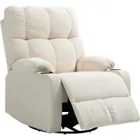 Novzep Relaxsessel mit Fußstütze, Liegesessel, drehbar, bis 150 kg, Stahlrahmen, 88x96x108cm, Beige
